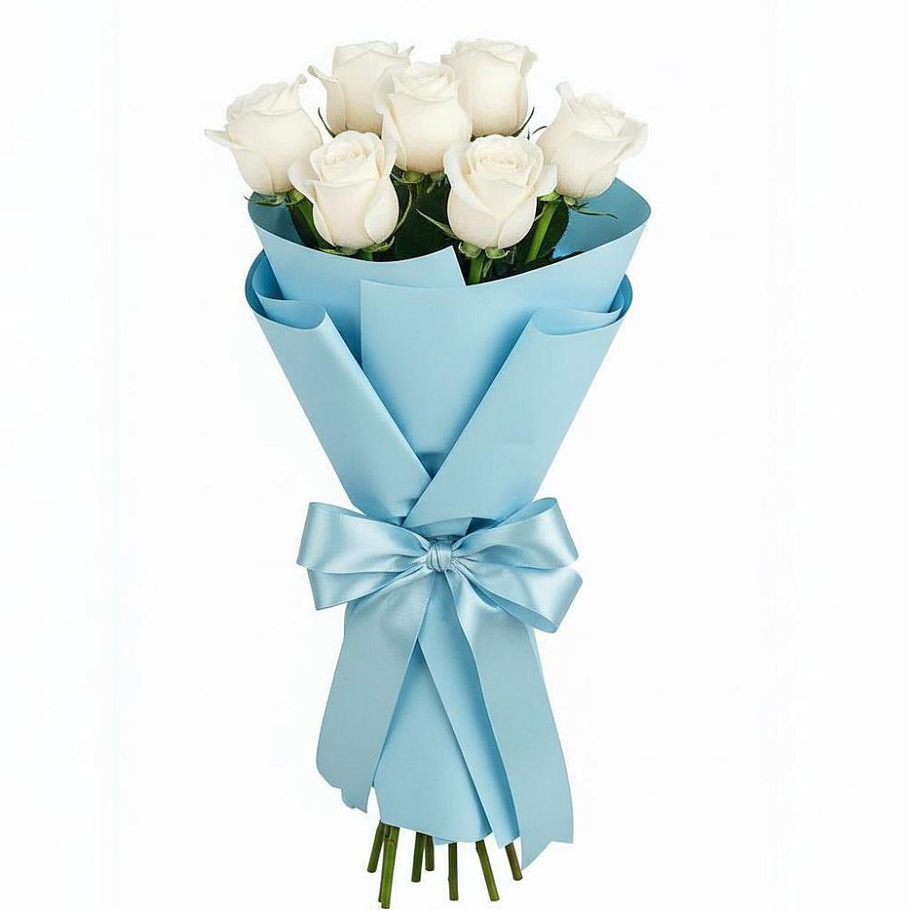 Букет 7 белых роз Проуд в Масловой
