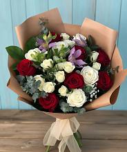 Букет цветов из:  Розы и Альстромерии в Масловой