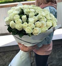 Букет 35 Белых роз #REPLACE_PRED# Масловой