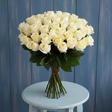 Букет 51 Белая роза Эдлесс Лав в Масловой