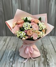 Букет цветов из:  Гвоздики, Розы и Хризантемы в Масловой