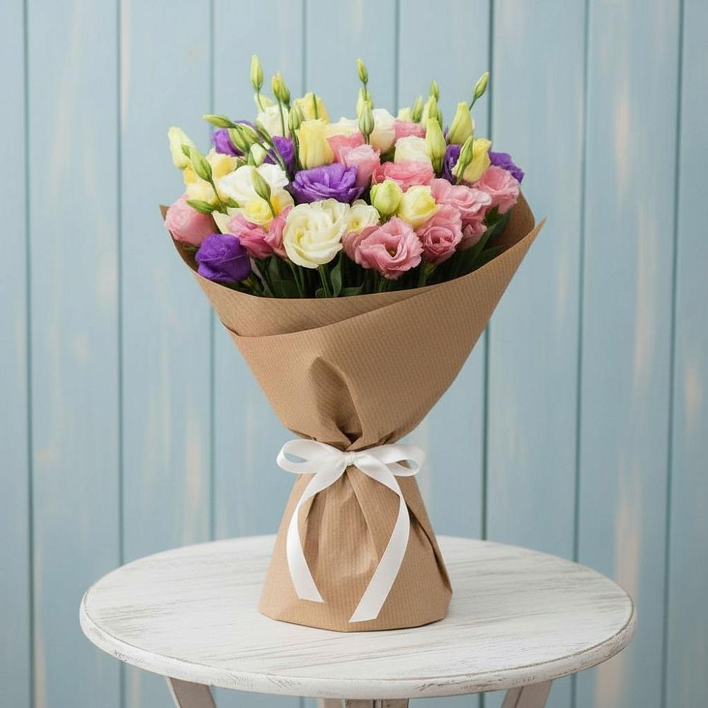 Букет цветов из: Лизиантусы в Масловой