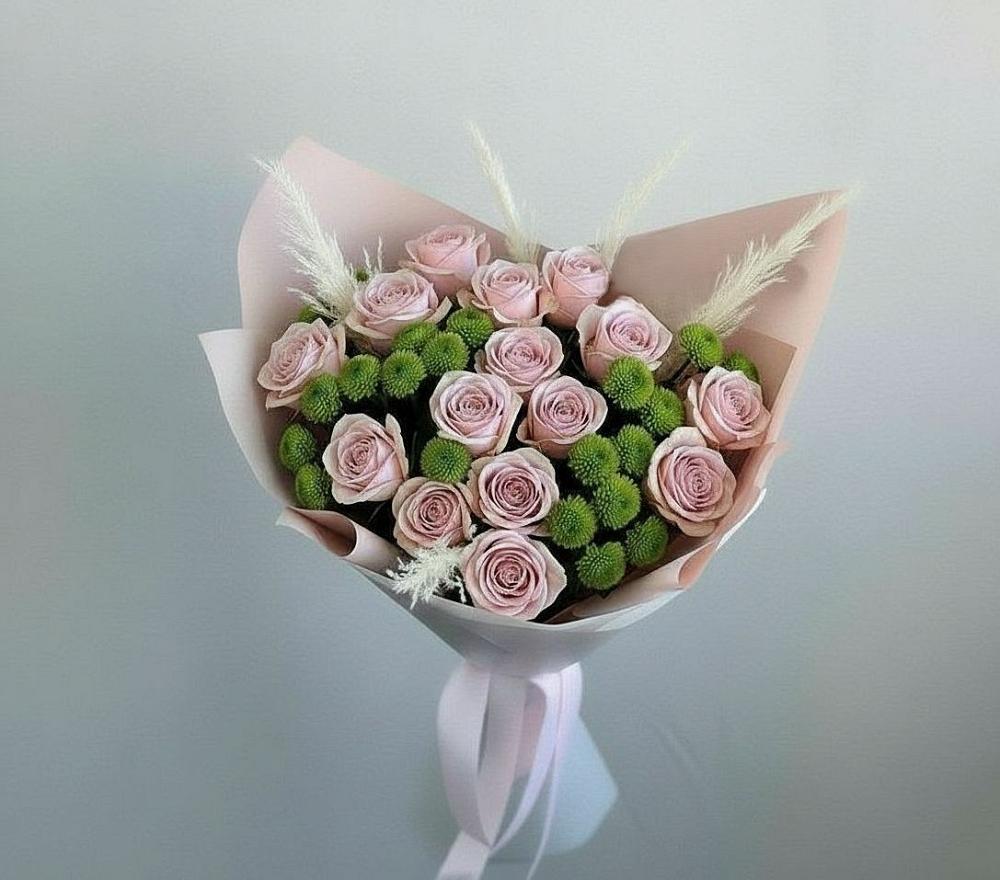 Букет цветов из: Розы и Хризантемы в Масловой