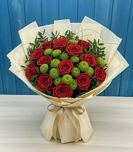 Букет цветов из:  Розы и Хризантемы в Масловой