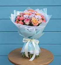 Букет цветов из:  Хризантемы и Розы в Масловой