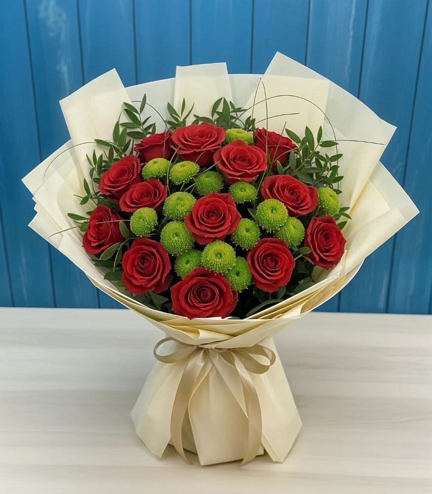 Букет цветов из: Розы и Хризантемы в Масловой